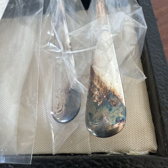 Vintage Sheffield England Silverplate 6 Grapefruit Spoons, 1 Sugar Spoon w/box - Picture 4 of 15